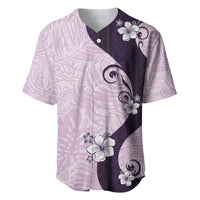 Polynesia Hibiscus Baseball Jersey Thistle Curve Motif LT05 Purple - Polynesian Pride
