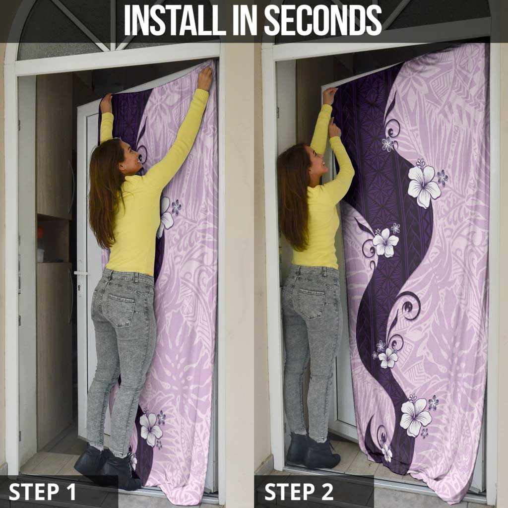 Polynesia Hibiscus Door Cover Thistle Curve Motif - Polynesian Pride