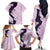 Polynesia Hibiscus Family Matching Off The Shoulder Long Sleeve Dress and Hawaiian Shirt Thistle Curve Motif - Polynesian Pride