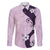 Polynesia Hibiscus Family Matching Off The Shoulder Long Sleeve Dress and Hawaiian Shirt Thistle Curve Motif - Polynesian Pride