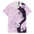 Polynesia Hibiscus Family Matching Short Sleeve Bodycon Dress and Hawaiian Shirt Thistle Curve Motif - Polynesian Pride