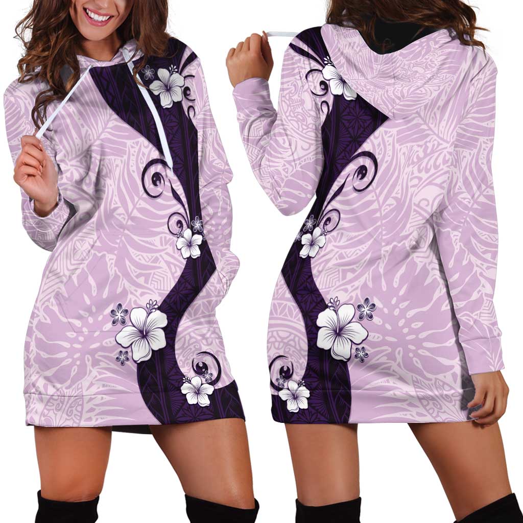 Polynesia Hibiscus Hoodie Dress Thistle Curve Motif - Polynesian Pride
