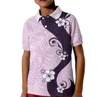 Polynesia Hibiscus Kid Polo Shirt Thistle Curve Motif - Polynesian Pride