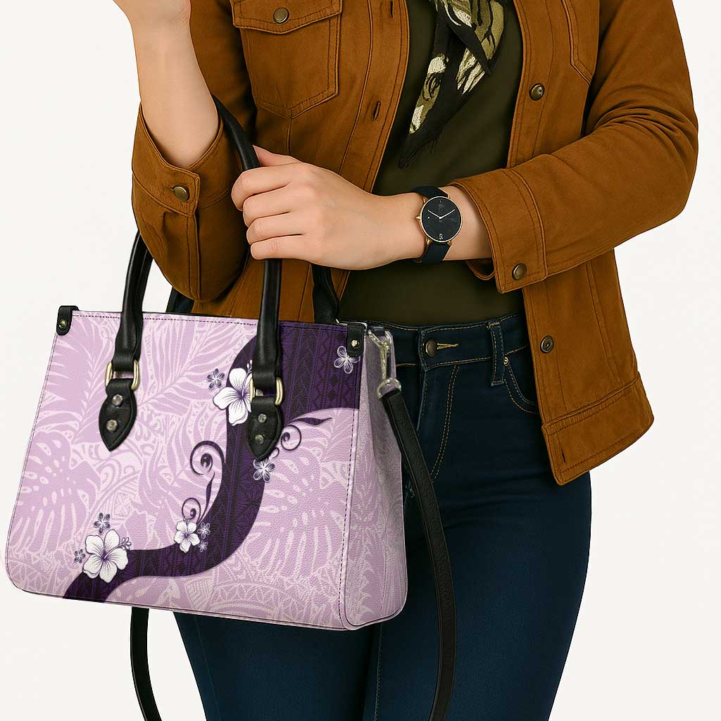 Polynesia Hibiscus Leather Bag Thistle Curve Motif - Polynesian Pride