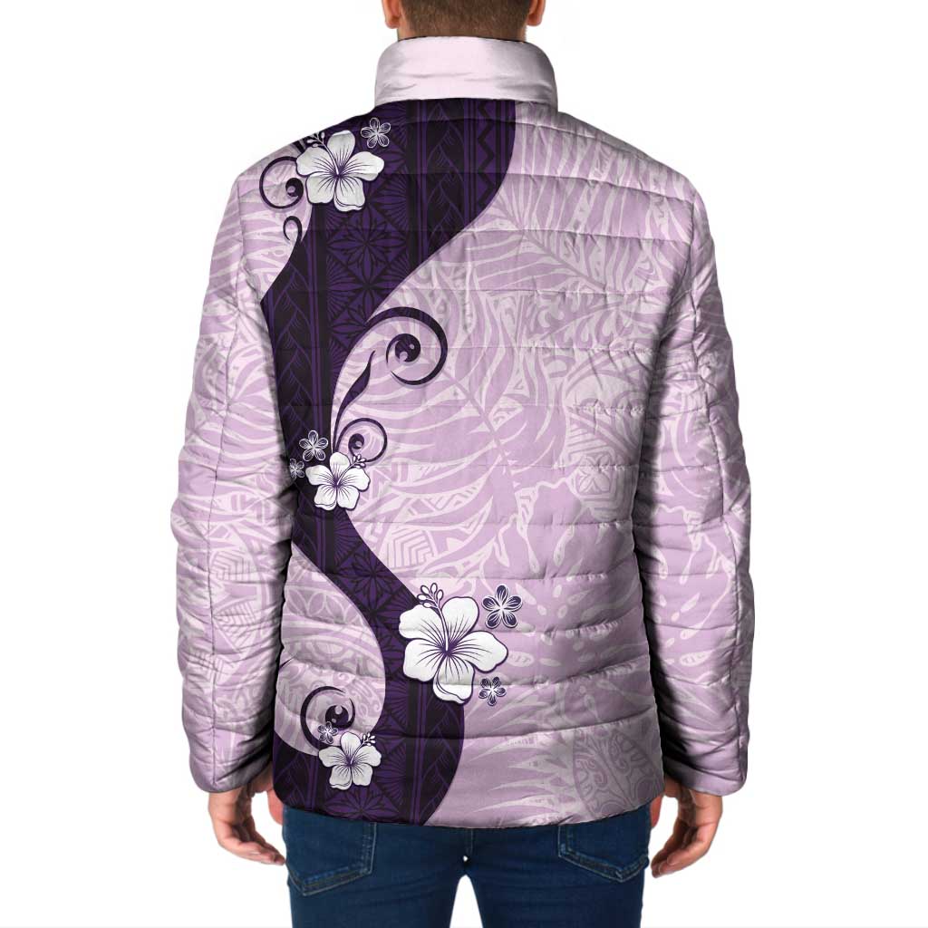Polynesia Hibiscus Padded Jacket Thistle Curve Motif - Polynesian Pride
