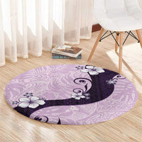 Polynesia Hibiscus Round Carpet Thistle Curve Motif - Polynesian Pride