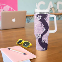 Polynesia Hibiscus Tumbler With Handle Thistle Curve Motif - Polynesian Pride