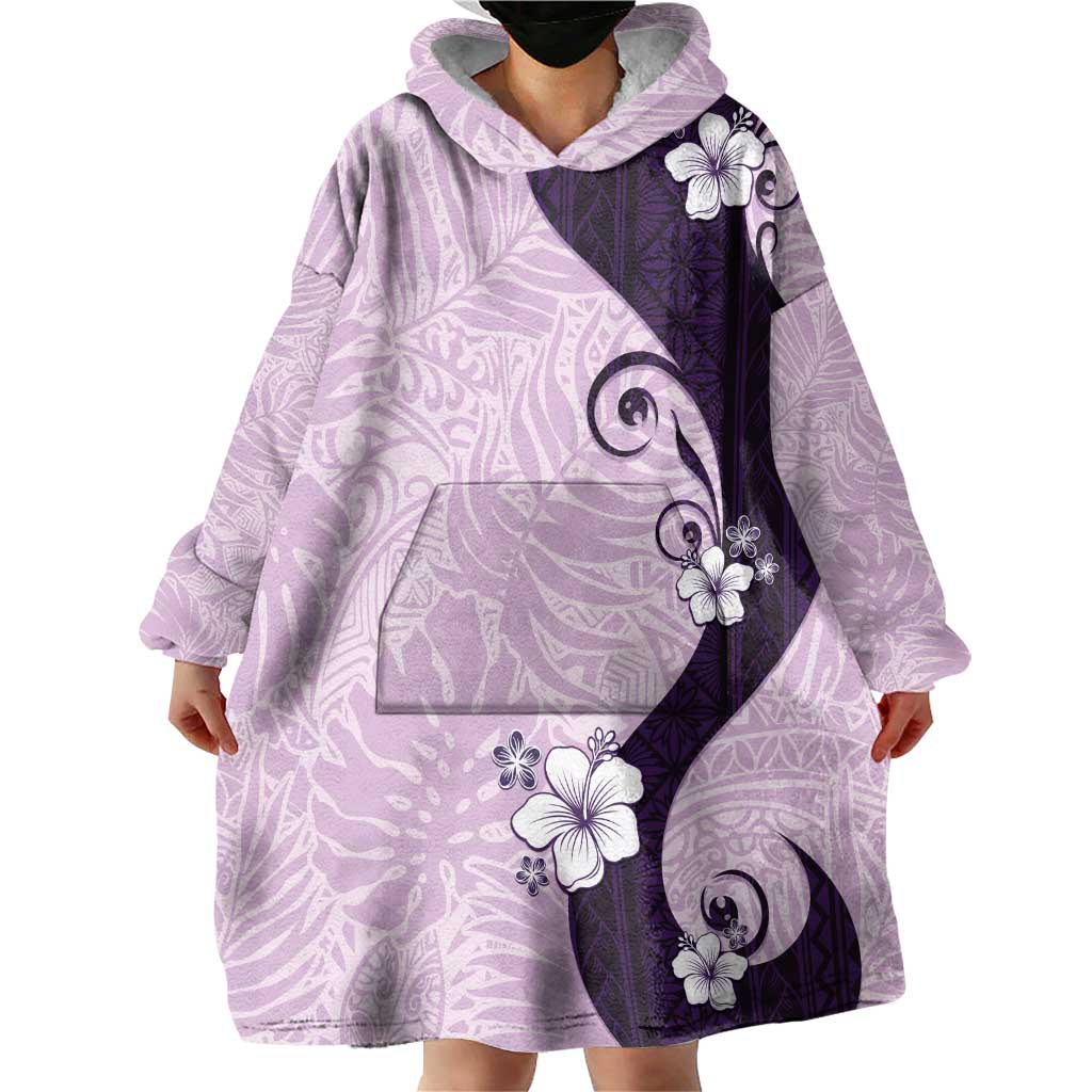 Polynesia Hibiscus Wearable Blanket Hoodie Thistle Curve Motif - Polynesian Pride
