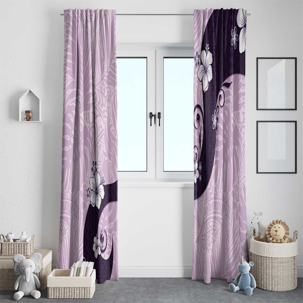 Polynesia Hibiscus Window Curtain Thistle Curve Motif - Polynesian Pride