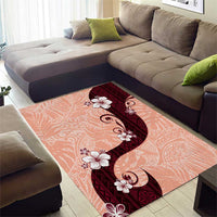Polynesia Hibiscus Area Rug Rose Bud Curve Motif - Polynesian Pride