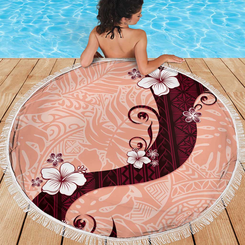 Polynesia Hibiscus Beach Blanket Rose Bud Curve Motif - Polynesian Pride
