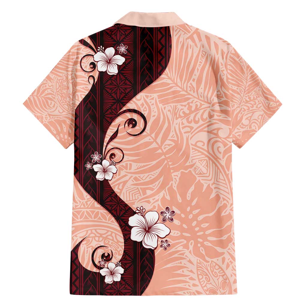 Polynesia Hibiscus Family Matching Long Sleeve Bodycon Dress and Hawaiian Shirt Rose Bud Curve Motif - Polynesian Pride