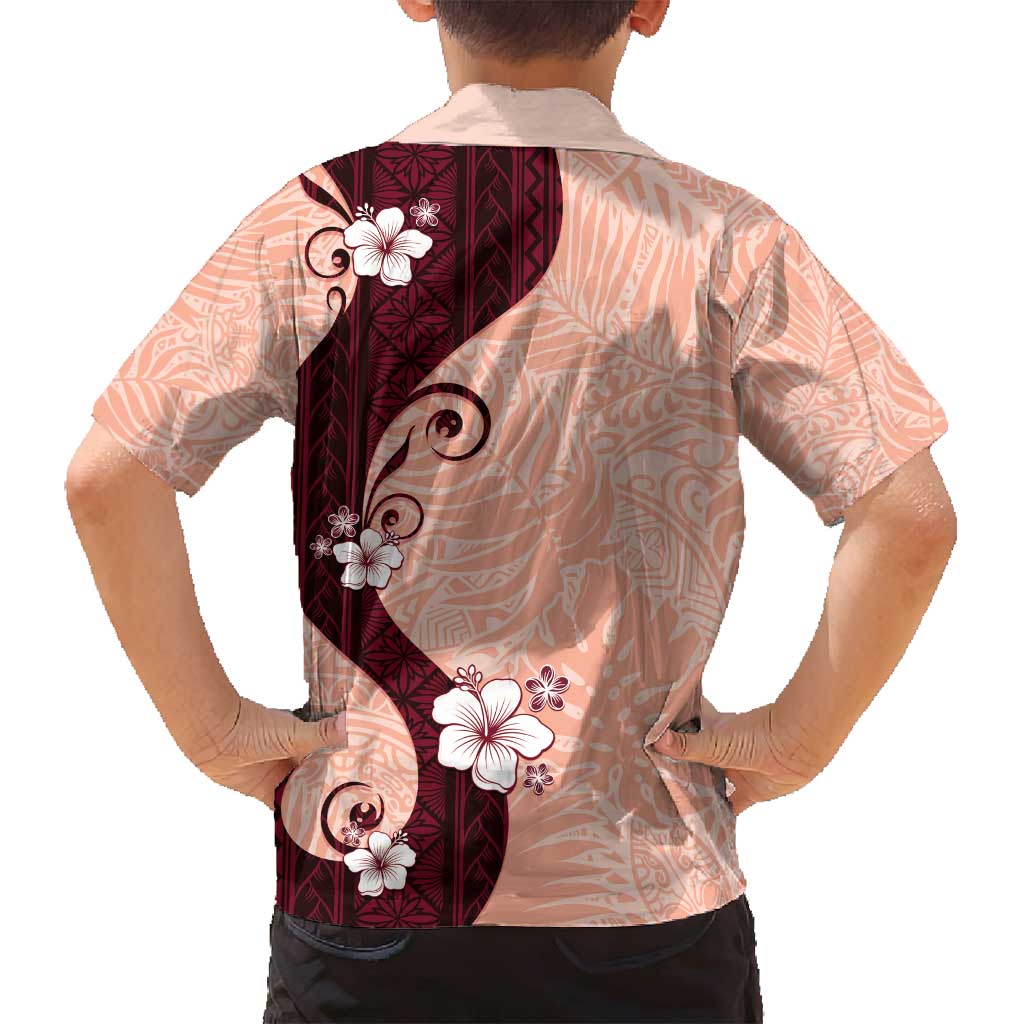 Polynesia Hibiscus Family Matching Tank Maxi Dress and Hawaiian Shirt Rose Bud Curve Motif - Polynesian Pride