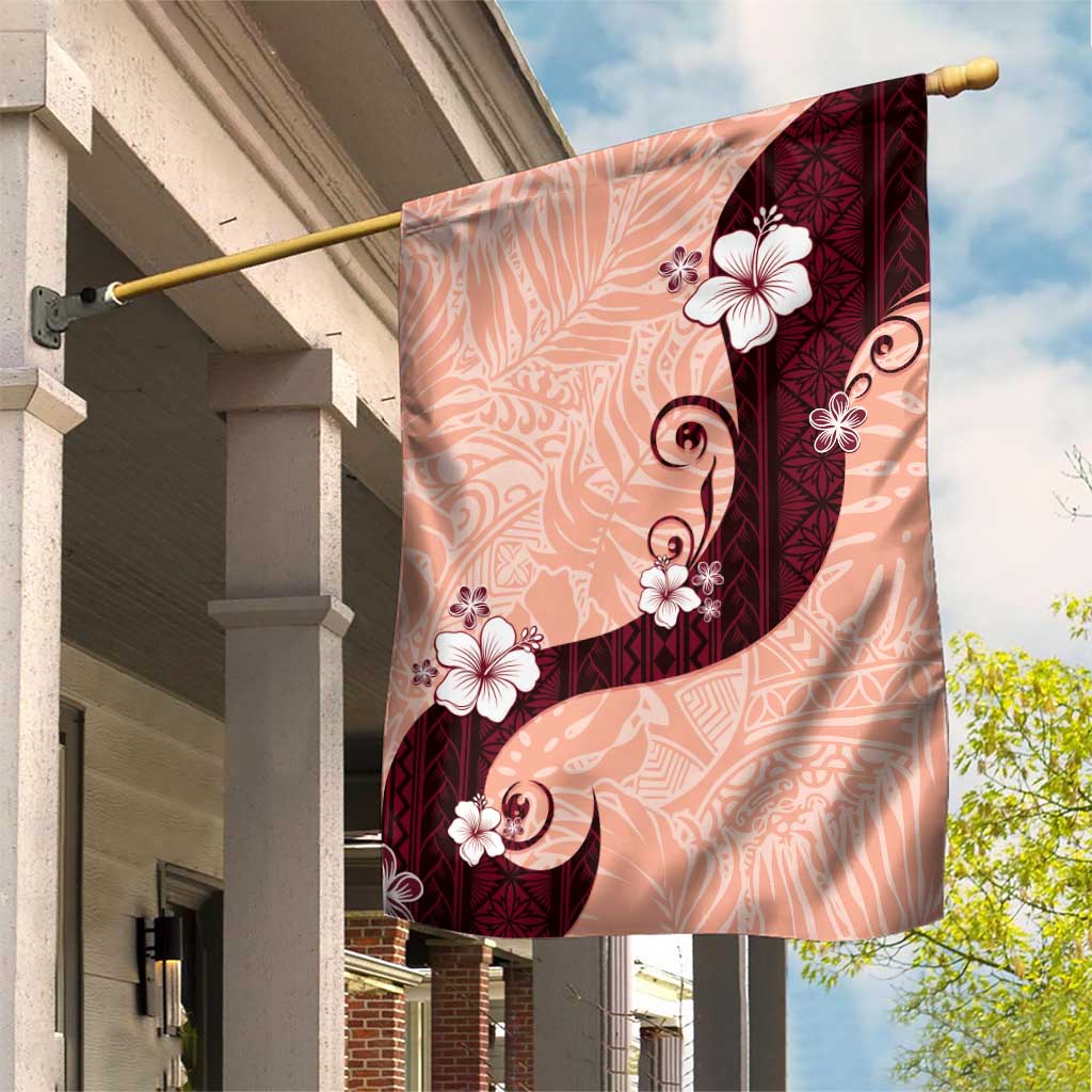 Polynesia Hibiscus Garden Flag Rose Bud Curve Motif - Polynesian Pride