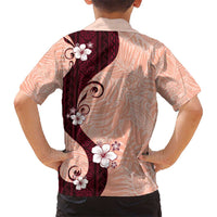 Polynesia Hibiscus Kid Hawaiian Shirt Rose Bud Curve Motif - Polynesian Pride