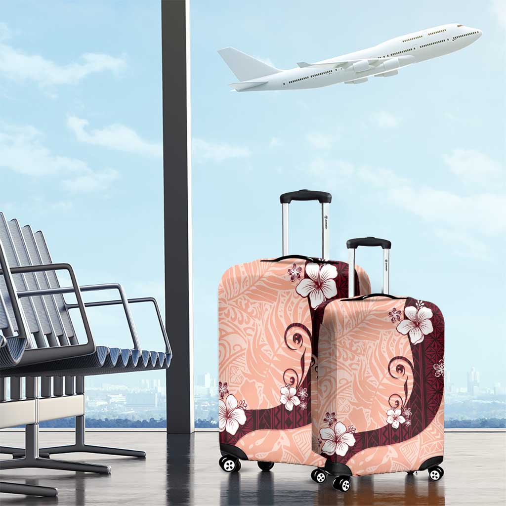 Polynesia Hibiscus Luggage Cover Rose Bud Curve Motif - Polynesian Pride