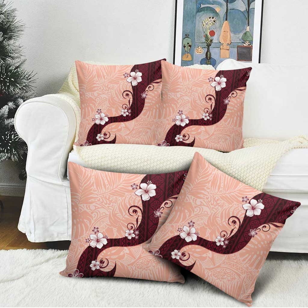 Polynesia Hibiscus Pillow Cover Rose Bud Curve Motif - Polynesian Pride