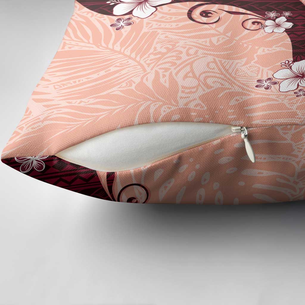 Polynesia Hibiscus Pillow Cover Rose Bud Curve Motif - Polynesian Pride