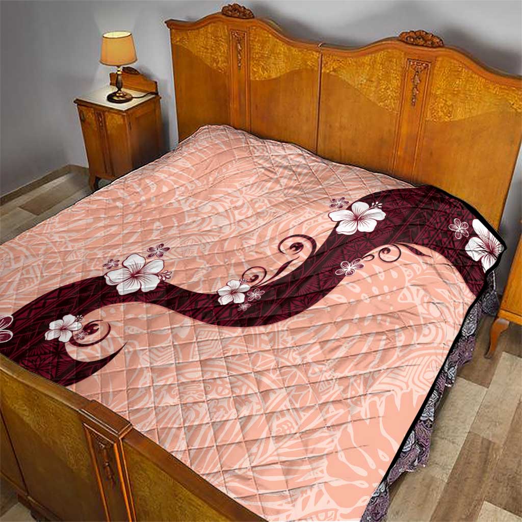 Polynesia Hibiscus Quilt Rose Bud Curve Motif - Polynesian Pride