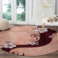 Polynesia Hibiscus Round Carpet Rose Bud Curve Motif - Polynesian Pride