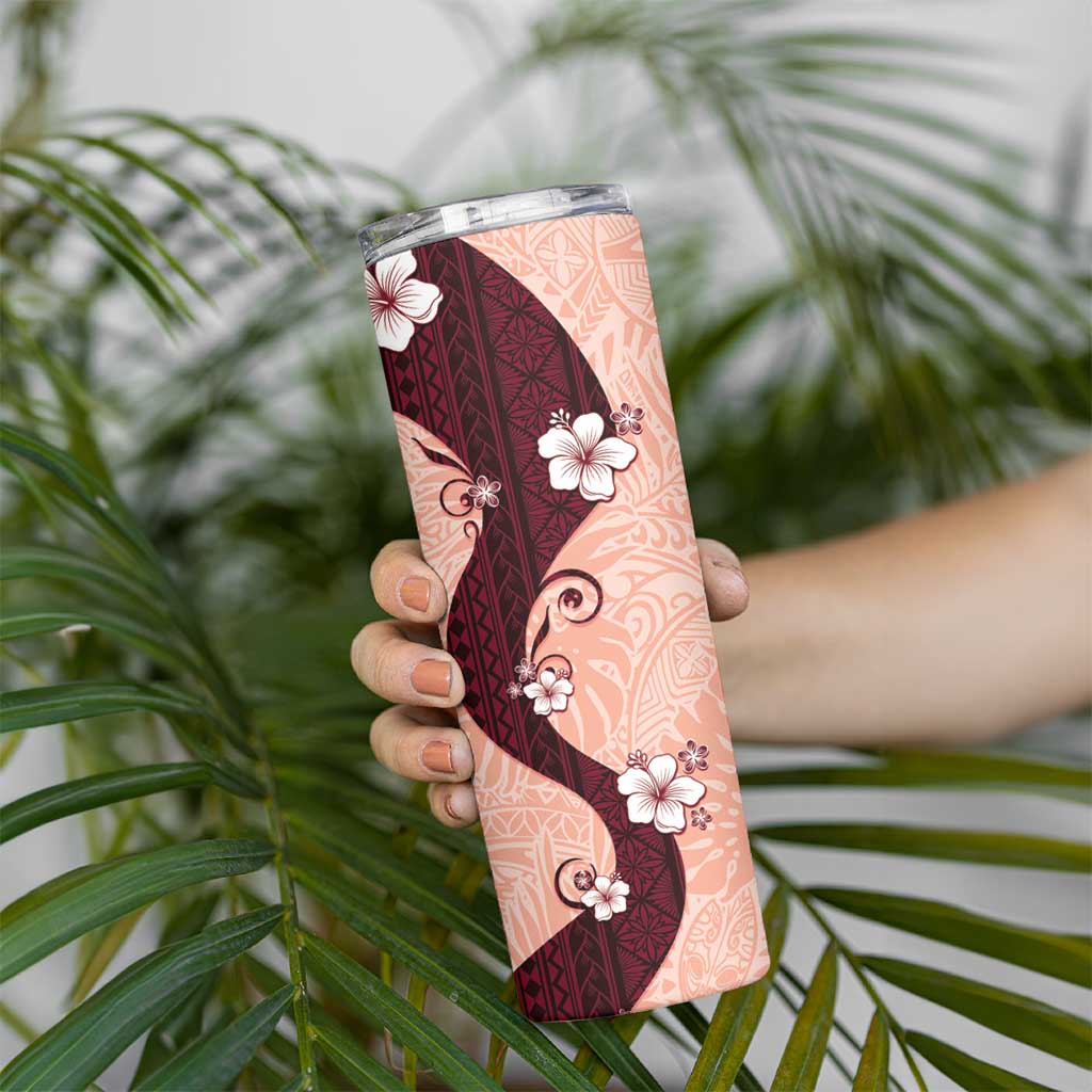 Polynesia Hibiscus Skinny Tumbler Rose Bud Curve Motif - Polynesian Pride