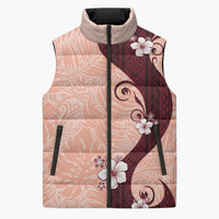 Polynesia Hibiscus Sleeveless Puffer Jacket Rose Bud Curve Motif - Polynesian Pride
