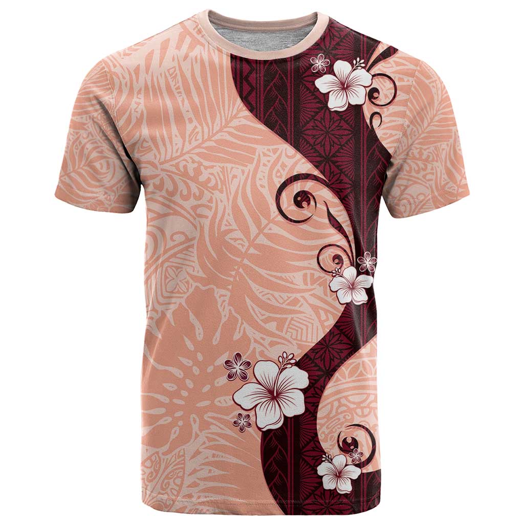 Polynesia Hibiscus T Shirt Rose Bud Curve Motif - Polynesian Pride