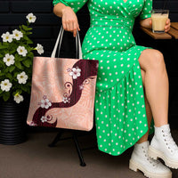 Polynesia Hibiscus Tote Bag Rose Bud Curve Motif - Polynesian Pride