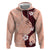 Polynesia Hibiscus Zip Hoodie Rose Bud Curve Motif - Polynesian Pride