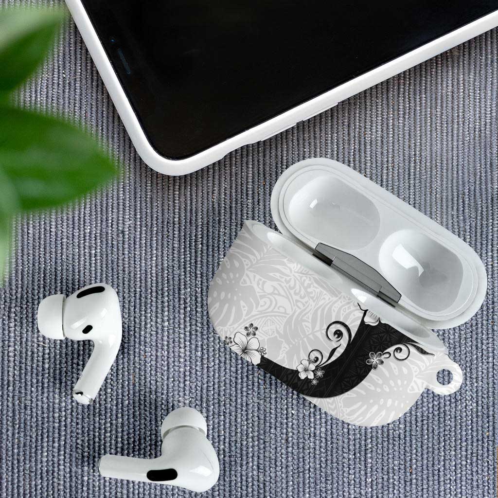 Polynesia Hibiscus AirPods Case White Curve Motif - Polynesian Pride