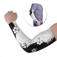 Polynesia Hibiscus Arm Sleeves White Curve Motif - Polynesian Pride