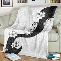 Polynesia Hibiscus Blanket White Curve Motif - Polynesian Pride