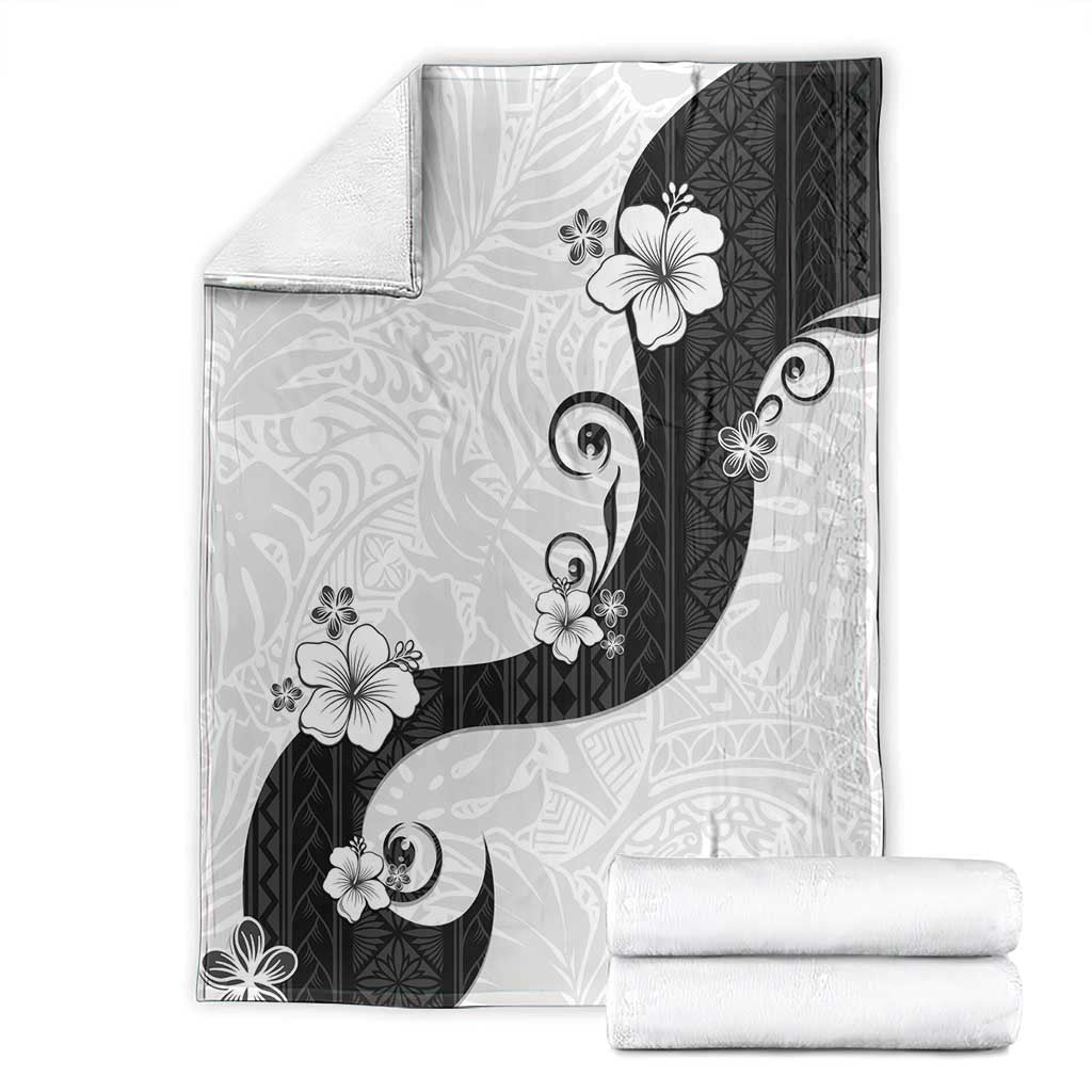 Polynesia Hibiscus Blanket White Curve Motif - Polynesian Pride