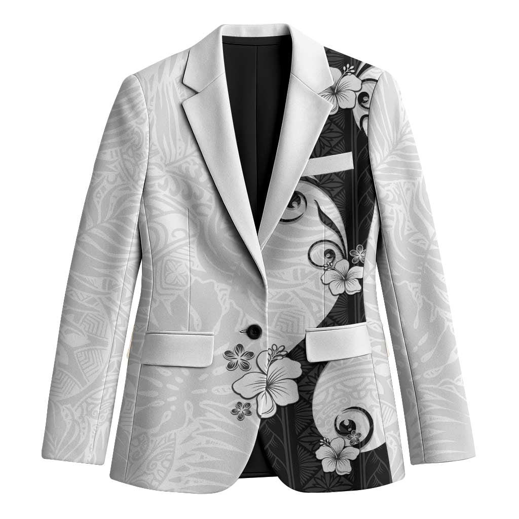Polynesia Hibiscus Blazer White Curve Motif - Polynesian Pride