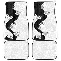 Polynesia Hibiscus Car Mats White Curve Motif - Polynesian Pride