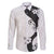 Polynesia Hibiscus Family Matching Long Sleeve Bodycon Dress and Hawaiian Shirt White Curve Motif - Polynesian Pride