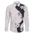 Polynesia Hibiscus Family Matching Off The Shoulder Long Sleeve Dress and Hawaiian Shirt White Curve Motif - Polynesian Pride