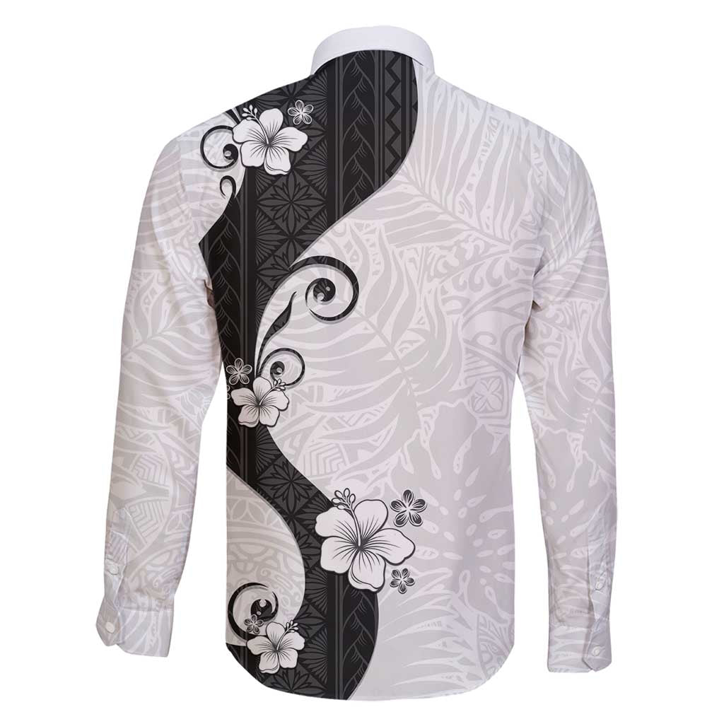 Polynesia Hibiscus Family Matching Puletasi and Hawaiian Shirt White Curve Motif - Polynesian Pride