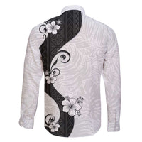 Polynesia Hibiscus Family Matching Puletasi and Hawaiian Shirt White Curve Motif - Polynesian Pride