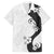 Polynesia Hibiscus Family Matching Tank Maxi Dress and Hawaiian Shirt White Curve Motif - Polynesian Pride