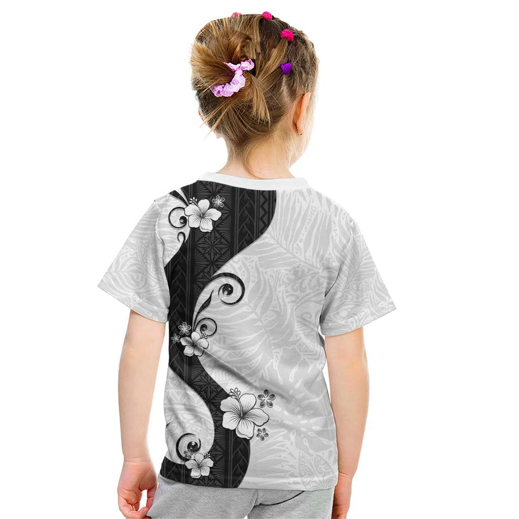Polynesia Hibiscus Kid T Shirt White Curve Motif - Polynesian Pride