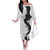Polynesia Hibiscus Off The Shoulder Long Sleeve Dress White Curve Motif - Polynesian Pride