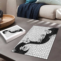 Polynesia Hibiscus Puzzle White Curve Motif - Polynesian Pride