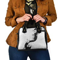 Polynesia Hibiscus Shoulder Handbag White Curve Motif - Polynesian Pride