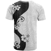 Polynesia Hibiscus T Shirt White Curve Motif - Polynesian Pride
