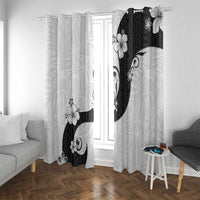 Polynesia Hibiscus Window Curtain White Curve Motif - Polynesian Pride