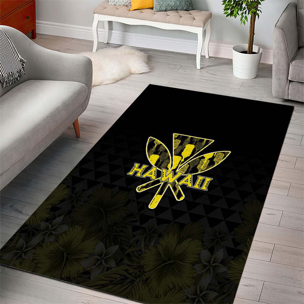 Aloha Hawaii Kahili Area Rug Kanaka Maoli With Kakau Pattern