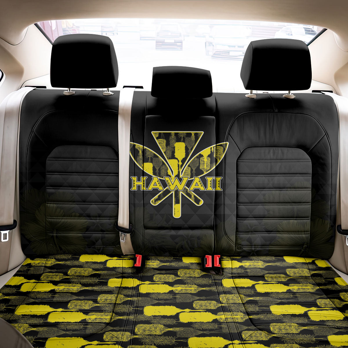 Aloha Hawaii Kahili Back Car Seat Cover Kanaka Maoli With Kakau Pattern