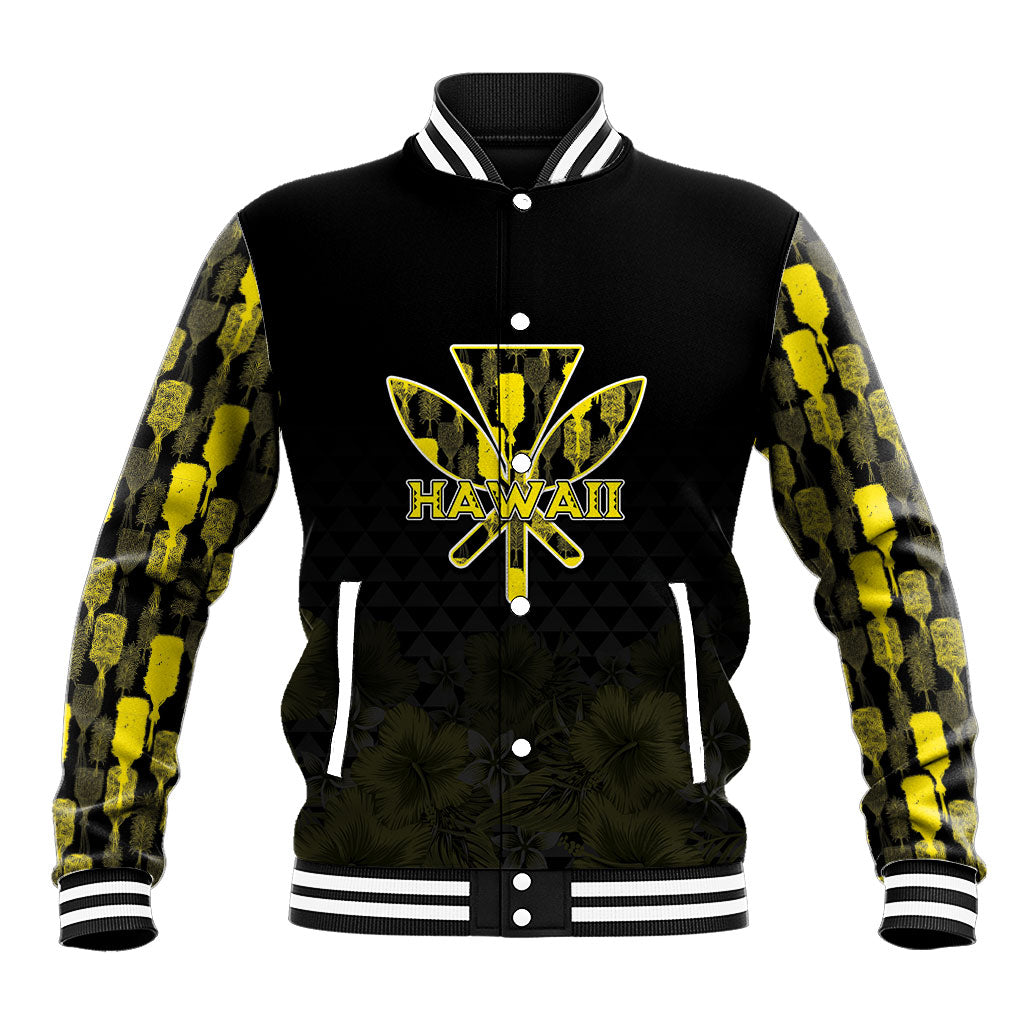 Personalised Aloha Hawaii Kahili Baseball Jacket Kanaka Maoli With Kakau Pattern