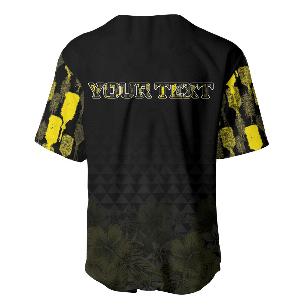 Personalised Aloha Hawaii Kahili Baseball Jersey Kanaka Maoli With Kakau Pattern